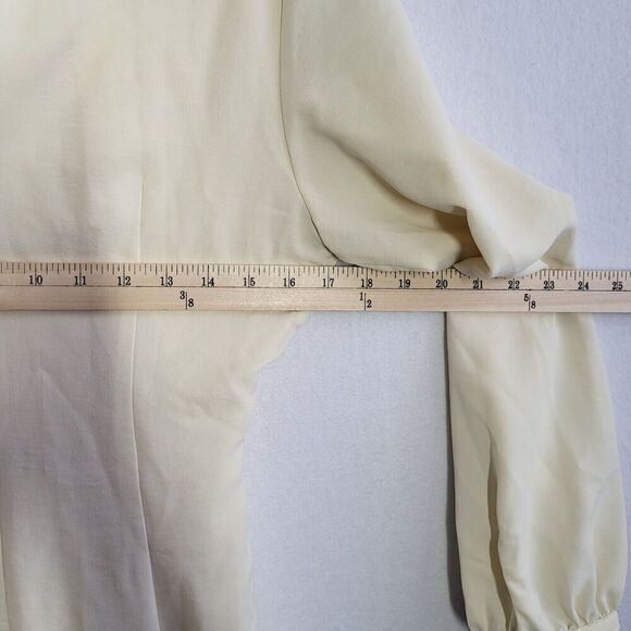 ZARA Long Sleeve Ruched Mini Dress Cream Medium 3897/063 Clean Girl Neutral NEW - Picture 8 of 10